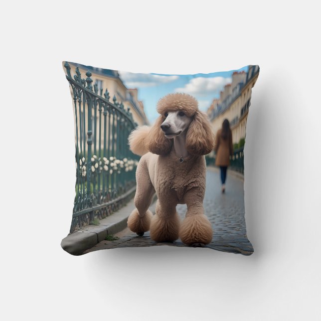 Standard Poodle Elegant Throw Kissen (Vorderseite)