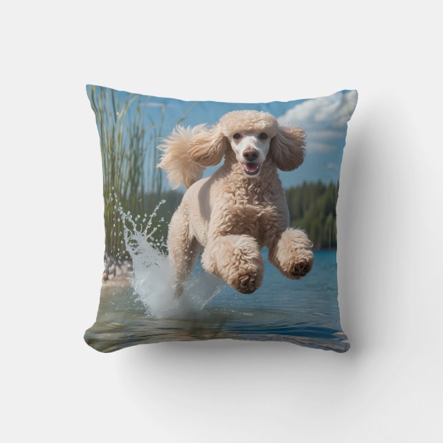 Standard Poodle Elegant Throw Kissen (Vorderseite)