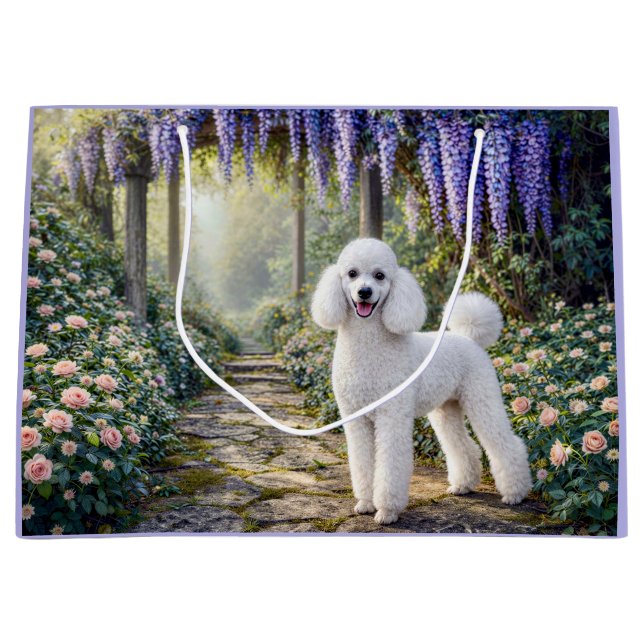 Standard Poodle Garden  Große Geschenktüte (Vorderseite)
