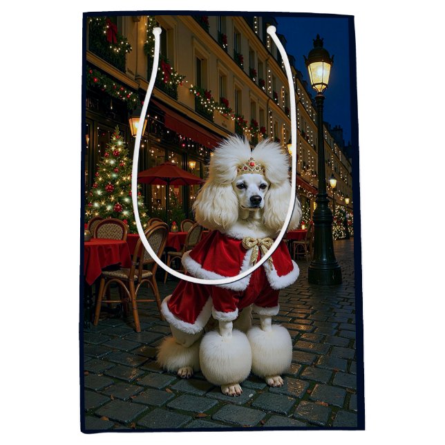 Standard Poodle Holiday  Mittlere Geschenktüte (Vorderseite)