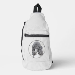 Standard Poodle Malerei Parti Schwarz-weiß Dog Art Crossbody Bag