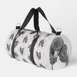 Standard Poodle Malerei Parti Schwarz-weiß Dog Art Duffle Bag