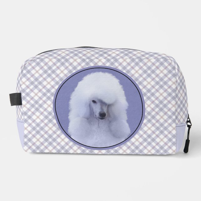 Standard Poodle Malerei White Original Dog Art Waschbeutel (Vorderseite)