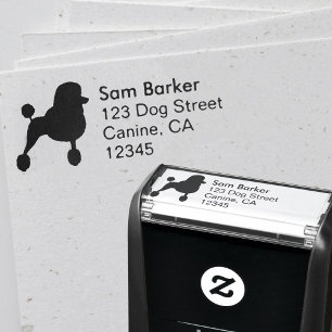 Standard Poodle Silhouette Rücksendeadresse Permastempel
