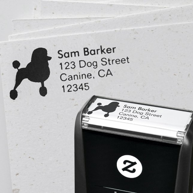 Standard Poodle Silhouette Rücksendeadresse Permastempel (Von Creator hochgeladen)
