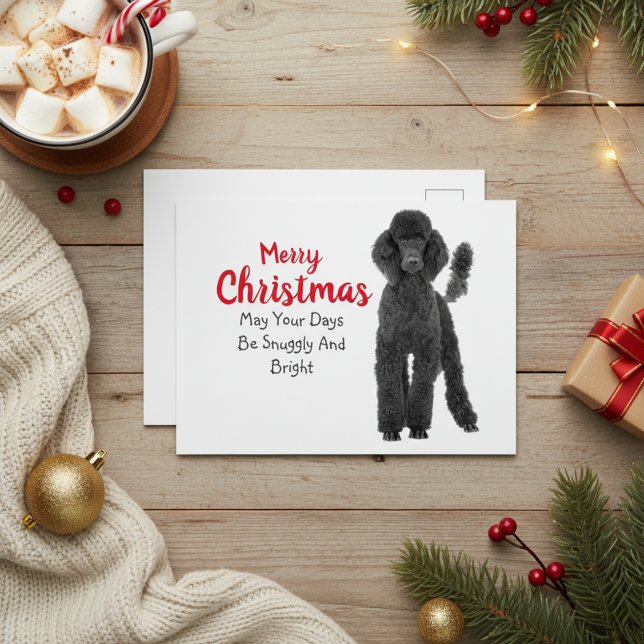 Standard Poodle Weihnachtskarte Feiertagspostkarte (Standard Poodle Christmas Card)