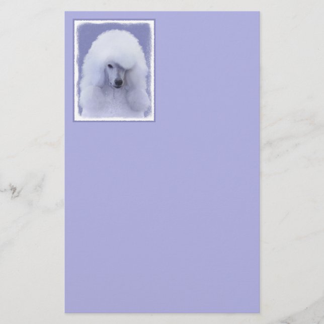 Standard Poodle White Painting - Original Dog Art Briefpapier (Vorderseite)