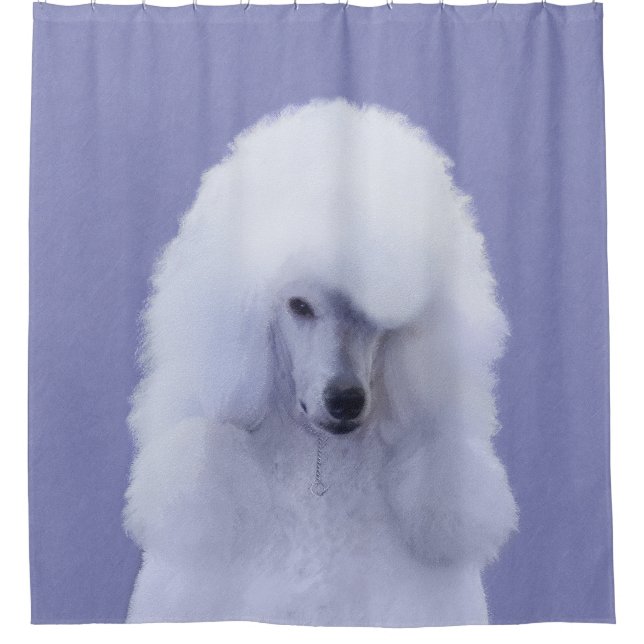 Standard Poodle White Painting - Original Dog Art Duschvorhang (Vorderseite)