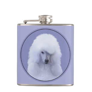 Standard Poodle White Painting - Original Dog Art Flachmann