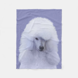 Standard Poodle White Painting - Original Dog Art Fleecedecke