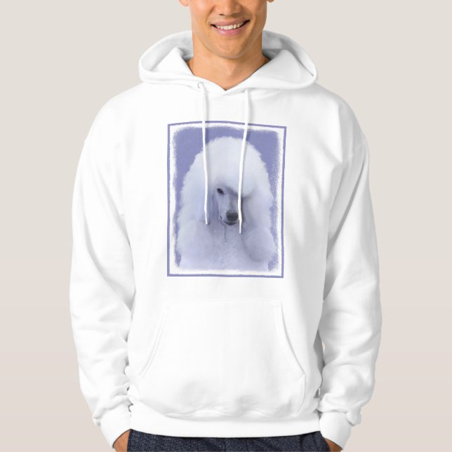 Standard Poodle White Painting - Original Dog Art Hoodie (Vorderseite)