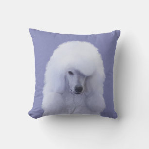 Standard Poodle White Painting - Original Dog Art Kissen