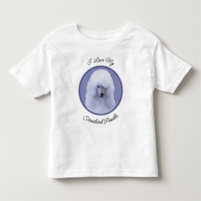 Standard Poodle White Painting - Original Dog Art Kleinkind T-shirt (Vorderseite)