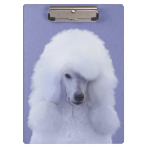 Standard Poodle White Painting - Original Dog Art Klemmbrett