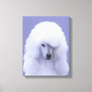 Standard Poodle White Painting - Original Dog Art Leinwanddruck