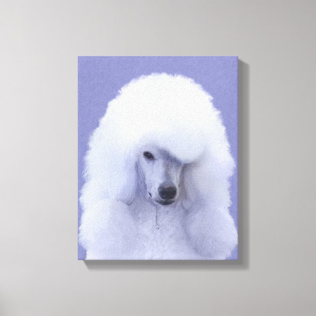 Standard Poodle White Painting - Original Dog Art Leinwanddruck (Vorderseite)