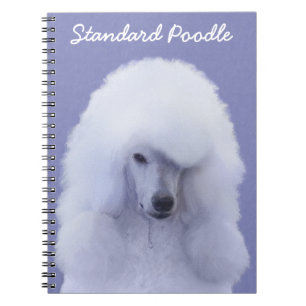 Standard Poodle White Painting - Original Dog Art Notizblock