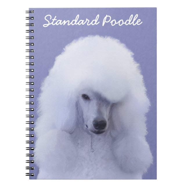 Standard Poodle White Painting - Original Dog Art Notizblock (Vorderseite)