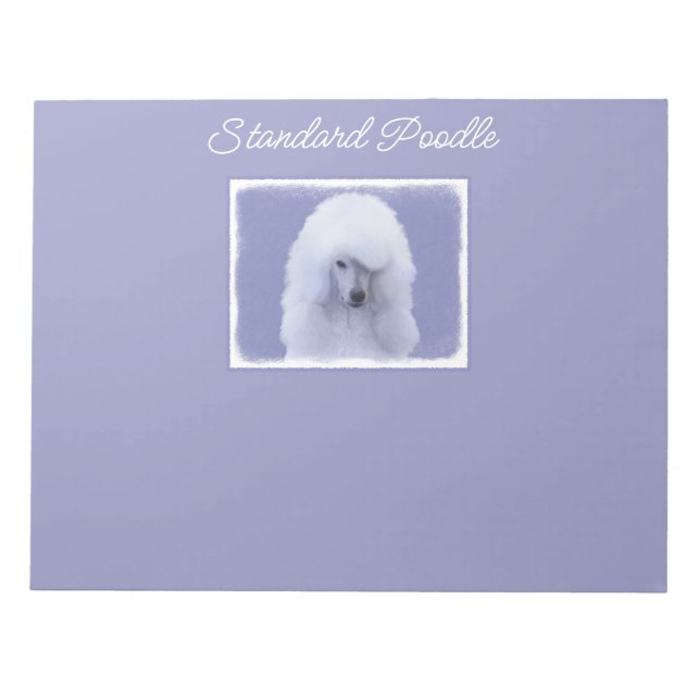 Standard Poodle White Painting - Original Dog Art Notizblock (Vorderseite)
