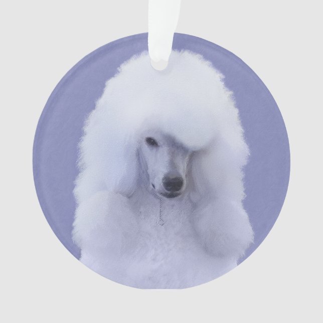 Standard Poodle White Painting - Original Dog Art Ornament (Vorderseite)