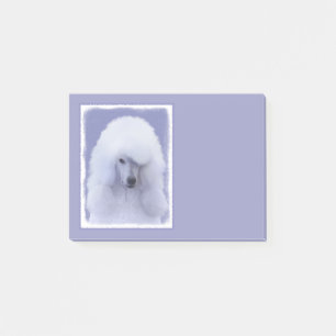 Standard Poodle White Painting - Original Dog Art Post-it Klebezettel