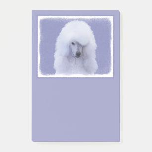 Standard Poodle White Painting - Original Dog Art Post-it Klebezettel
