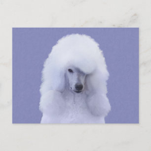 Standard Poodle White Painting - Original Dog Art Postkarte