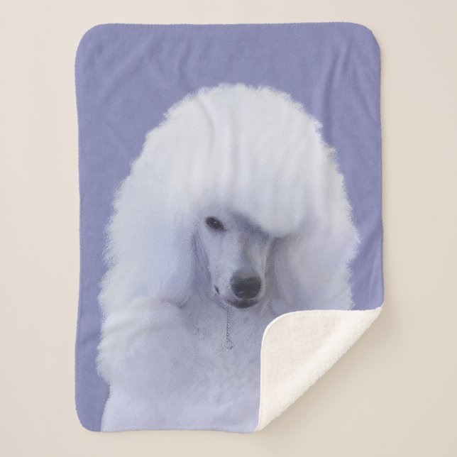 Standard Poodle White Painting - Original Dog Art Sherpadecke (Vorderseite)