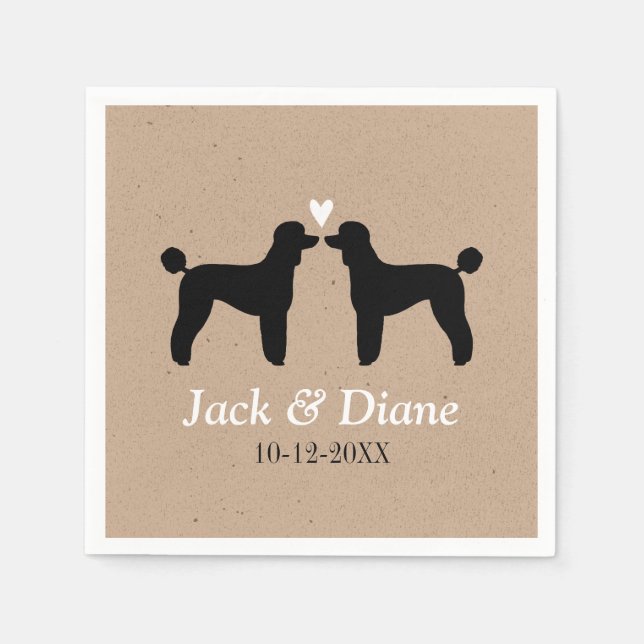 Standard Poodles Hochzeitskuppel mit benutzerdefin Serviette (Vorderseite)