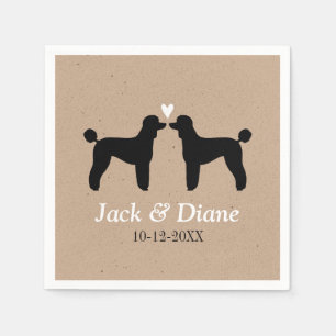 Standard Poodles Hochzeitspaar mit individuellem T Serviette