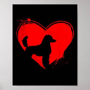 Standard Pudel Hund Herzform Valentinstag Hunde Li Poster