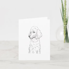 Standard Pudel Hund Illustration - Tinten Kunst Feiertagskarte
