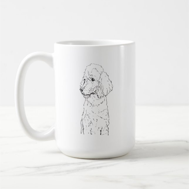 Standard Pudel-Hund-Illustration - Tinten-Kunst Kaffeetasse (Links)
