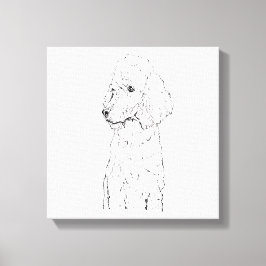 Standard Pudel-Hund-Illustration - Tinten-Kunst Leinwanddruck