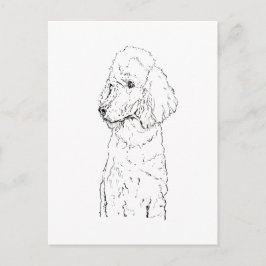 Standard Pudel-Hund-Illustration - Tinten-Kunst Postkarte
