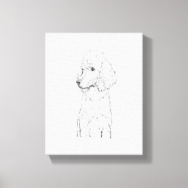 Standard Pudel-Hunde-Illustration - Tinten-Kunst Leinwanddruck
