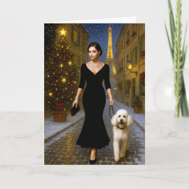 Standard Pudel Weihnachtskarte Feiertagskarte