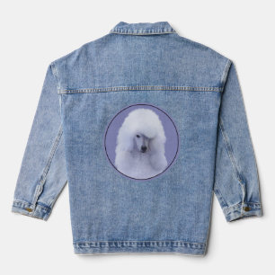 Standard Pudel Weiß Malerei - Originale Hunde Kuns Jeansjacke