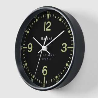Standard-Retro-Uhr für Armeeflugzeuge der USA Uhr