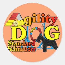 Standard_Schnauzer_Agility Runder Aufkleber
