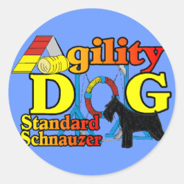 Standard_Schnauzer_Agility Runder Aufkleber