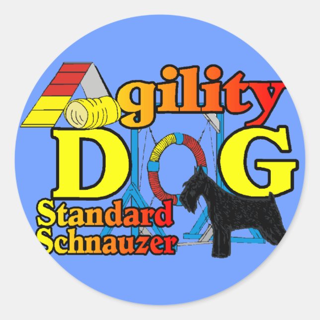Standard_Schnauzer_Agility Runder Aufkleber (Vorderseite)