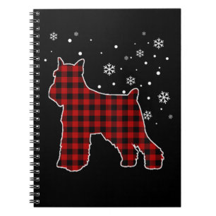 Standard Schnauzer Christmas Dog Buffalo Kariert Notizblock