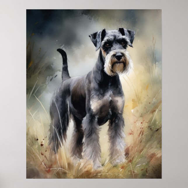 Standard Schnauzer Dog Art Print Poster (Vorne)
