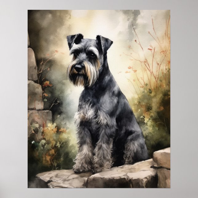 Standard Schnauzer Dog Art Print Poster (Vorne)