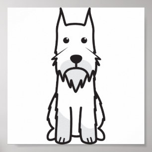 Standard Schnauzer Dog Cartoon Poster