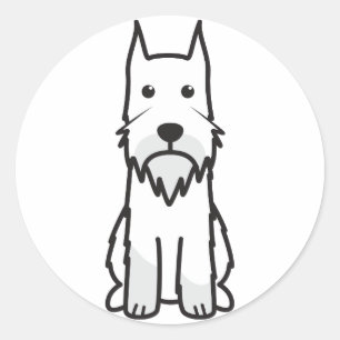 Standard Schnauzer Dog Cartoon Runder Aufkleber