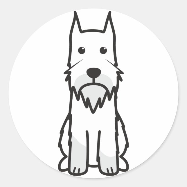 Standard Schnauzer Dog Cartoon Runder Aufkleber (Vorderseite)