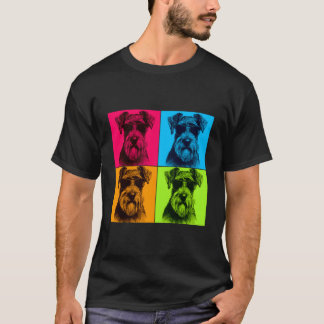 Standard Schnauzer Dog Pop Kunstdesign Illustratio T-Shirt