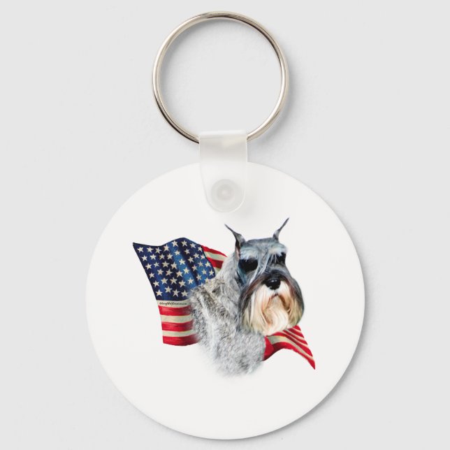 Standard Schnauzer Flag Schlüsselanhänger (Vorderseite)